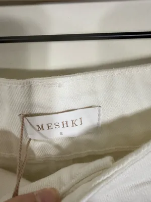 NWT Meshki Roxy High Waisted Jean White Size 8 thumbnail 6