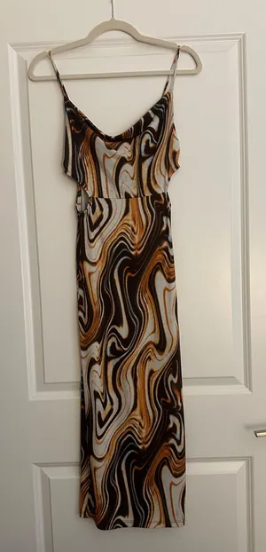 Endless Blu Tie Dye Dress Brown thumbnail 2