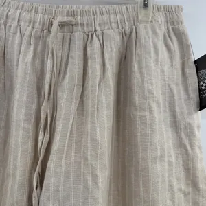 Vince Camuto Rainy Day Linen Blend Wide Leg Pants L NWT Beige Pull On thumbnail 2