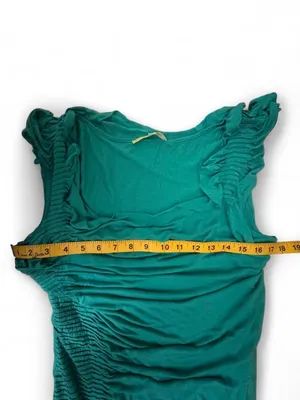Gianni Bini Teal Modal Silk Ruched Dress L thumbnail 5