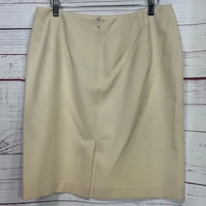 Adrianna Papell Women's Knit Pull On Midi Skirt Size 12 cream‎ Wool thumbnail 2