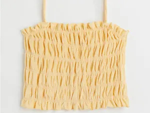 H&M Smocked Terry Top With Adjustable/Removal Strap Size XXL thumbnail 1