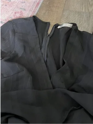 Saints + secret Ruffled Long-Sleeve Wrap Mini Dress - Black thumbnail 10
