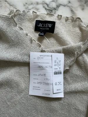 J.Crew Collection Sheer Metallic Boatneck Top Women’s XS NWT Shimmer Scalloped thumbnail 7