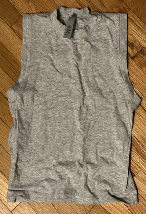 NWOT Skims Cotton Jersey Mock Neck Tank in Heather Grey thumbnail 3