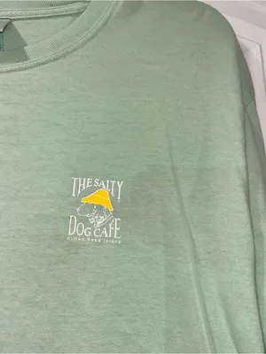 Comfort Colors Salty Dog Cafe Green Long Sleeve Tee Women’s Medium thumbnail 3