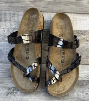 Birkenstock Mayari Microfiber Gator Gleam Copper Sandal Women Size 5 New thumbnail 1