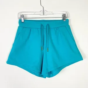 Weworewhat Aqua Blue Terry Cotton Relaxed Fit High Rise Pull On Sweat Shorts S thumbnail 3