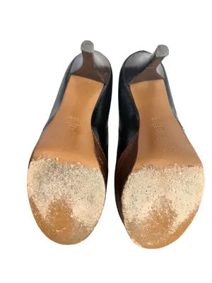 Marni Black Brown Two Tone Leather Closed Toe Platform Heels Pumps Size 8 Womens thumbnail 6