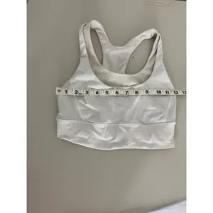 Lululemon Women's Run Stuff Your Bra Long Line White 4 Sports Bra Workout Gym thumbnail 4