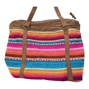 Tote Bag Womens Large Multi-Color Serape Western Boho Longhorn Fringe‎ Hippie thumbnail 7