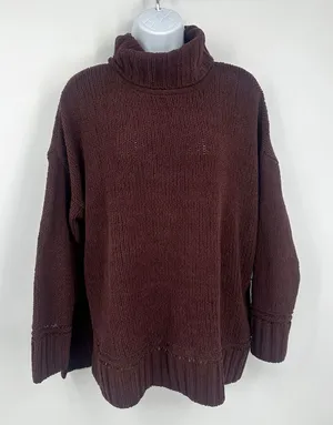 Aerie Maroon Turtleneck Sweater Size Small Boho Fall Cozy thumbnail 1