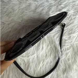COACH Black Silver Signature Canvas Wristlet thumbnail 3