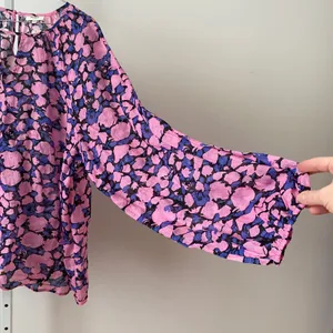 Anthro The Odells XL Pink Floral Blouse Keyhole Top Boho Cottage Prairie Peasant thumbnail 5