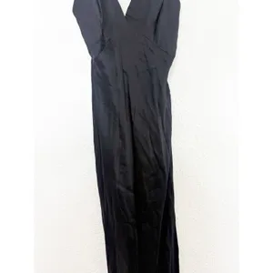NWT ASTR The Label Black Deep V Satin Midi Dress Size Small Cocktail Wedding thumbnail 10