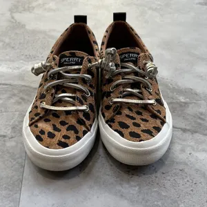 Sperry Womens Pier Wave Ltt Canvas Lifestyle Slip-On Sneakers Animal Print Sz 6‎ thumbnail 2