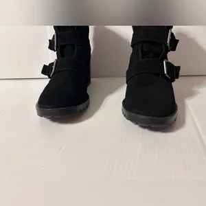 Crown Vintage ASISA winter black suede block heel boots women size 10 thumbnail 5