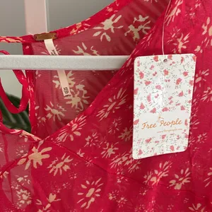 FREE PEOPLE WALLFLOWER PRINTED MIDI DRESS,‎ RASPBERRY COMBO thumbnail 3