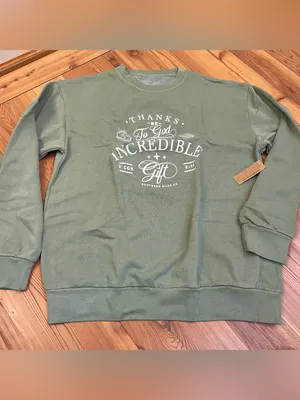 Southern Bliss Co His Incredible Gift Crewneck Sweatshirt Olive Green Large thumbnail 8