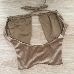 Frankies Bikinis Medium Suki Crushed Velvet Set Tan Beige Swim Minimal Cheeky thumbnail 5