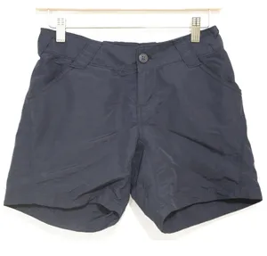 Womens Columbia PFG Dark Blue Nylon Flat Front Chino Athletic Shorts Size XS thumbnail 1