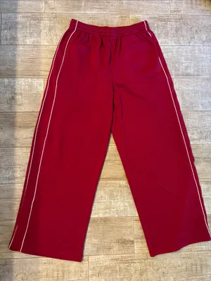 Red Track Pants with White Piping Pink Size M thumbnail 1