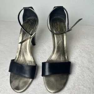 Kate Spade Classic Black and Gold Strappy Heels Size 8 thumbnail 3