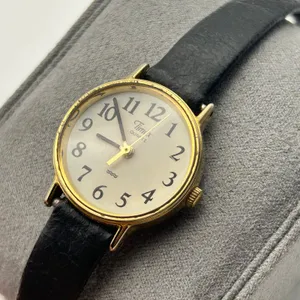 Vintage Timex Gold Tone Case Women’s Quartz Watch Working New Battery thumbnail 2