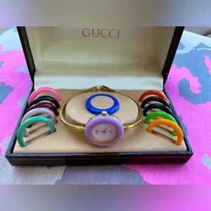 NICE GUCCI bangle watch set 💜🩵💙❤️🤎💗💛💚 thumbnail 5