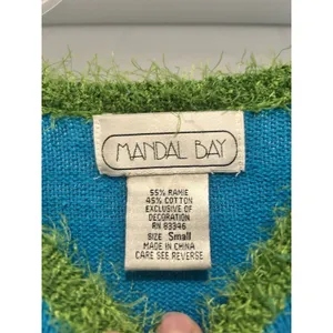 Mandal Bay Women’s Blue Sweater Size Small Christmas Elf Tree Whimsy Teacher thumbnail 3