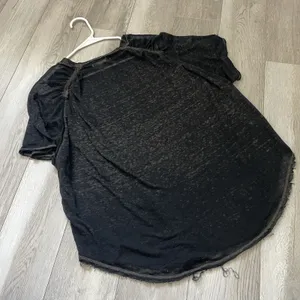 Free People Tshirt burnout sheer oversized womens Black (medium) boho beach thumbnail 6