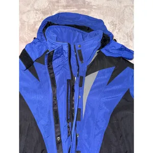 Vintage The North Face Women's Blue Black Hooded Ski Jacket Size 12 Waterproof thumbnail 4