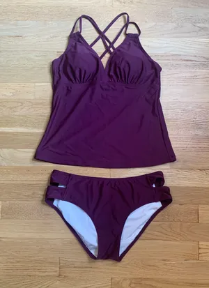 NWOT Purple Tankini Size M thumbnail 1