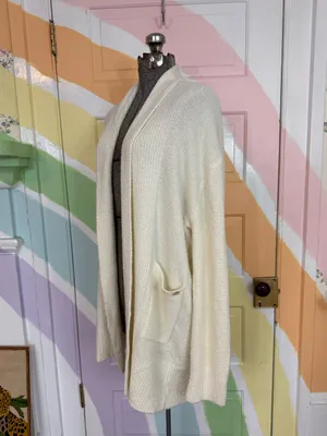 Faceplant Dreams Bamboo Cozy Plush Open Front Midi Cardigan Robe Sz L/XL 💛🍄 thumbnail 4