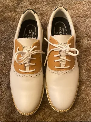 Cole Haan White and Tan Saddle Oxfords Golf OriginalGrand Waterproof thumbnail 1