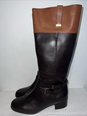 Bandalino Carlotta Knee High Two-Toned Brown Zip Up Riding Boots Size 9 thumbnail 3