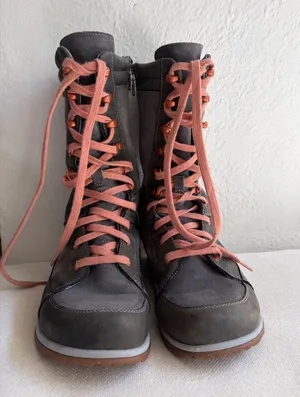 Chacos Waterproof Women's Gray Lace-Up Hiking Boots with Pink Laces thumbnail 1
