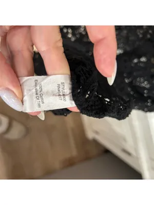 CAbi Black Crochet Lace Top S Dark Romantic Gothic Boho Whimsigoth Witchy thumbnail 5