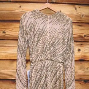 Mac Duggal Long Sleeve Beaded Column Gown Dress Mocha Size 4 thumbnail 12