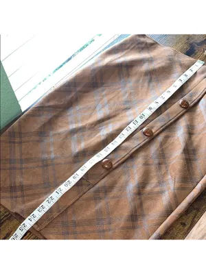 Vintage Plaid Pencil Skirt with Slit cottagecore granny modest grandma teacher thumbnail 7