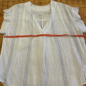 Rails Nala Top Womens M Linen Blend Blue Stripe Coastal Lightweight Relaxed thumbnail 11