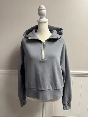 Vuori Restore Half 1/2 Zip Hoodie Fleece Sweatshirt Long Sleeve Gray Blue Medium thumbnail 14