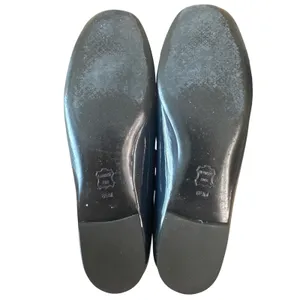 Tory Burch‎ Samantha Patent Smoking Slippers Navy Gold Logo Flats 8.5 thumbnail 9