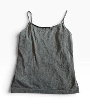 Ann Taylor Camisole MP‎ Silver Metallic Shimmer Adjustable Strap Tank Top thumbnail 1