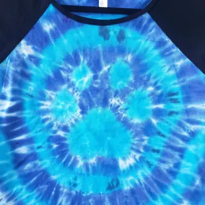 Over The Limit Blue Paw Print Tie Dye Raglan Short Sleeve T-Shirt Size XL thumbnail 2