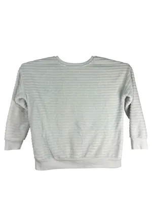 A.n.a A New Approach Womens White Crewneck Sweatshirt Large Ribbed Pullover thumbnail 2
