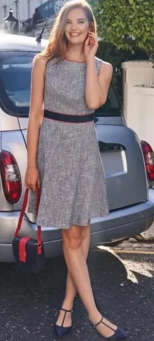 Boden Matilda Dress 16/18R Tweed Academia Career Classic thumbnail 1