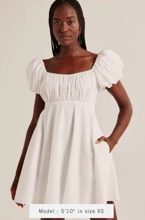 Abercrombie & Fitch Ruched Puff Sleeve Mini Dress thumbnail 2