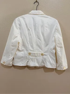 The Limited cream Cotton Stretch Blazer Size 12 Tailored Career Jacket thumbnail 3