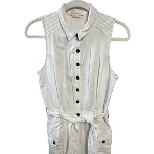 Anthropologie Ryanne Wide-Leg Utility Jumpsuit in White Size 4 Coastal Preppy thumbnail 6